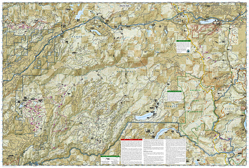 detail Tahoe National Forest, Yuba &Am. Rivers národní park (Kalifornie) turistická map
