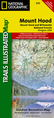 Mount Hood, Willamette národní park (Oregon) turistická mapa GPS komp. NGS