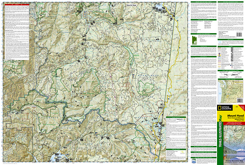 detail Mount Hood, Willamette národní park (Oregon) turistická mapa GPS komp. NGS