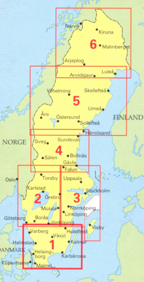 detail Švédsko Jih #1 1:250t mapa NORSTEDTS