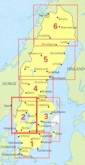 detail Švédsko Jihozápad #2 1:250t mapa NORSTEDTS