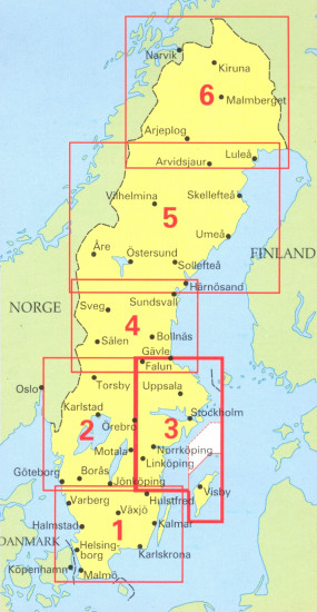detail Švédsko Jihovýchod #3 1.250t mapa NORDSTEDTS