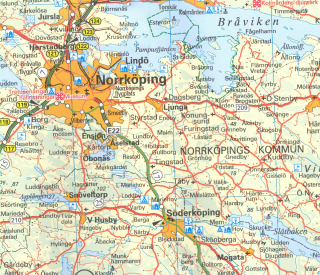 detail Švédsko Jihovýchod #3 1.250t mapa NORDSTEDTS