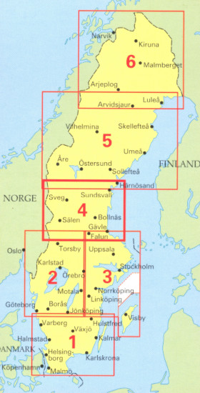 detail Švédsko Střed #4 1:250t mapa NORSTEDTS
