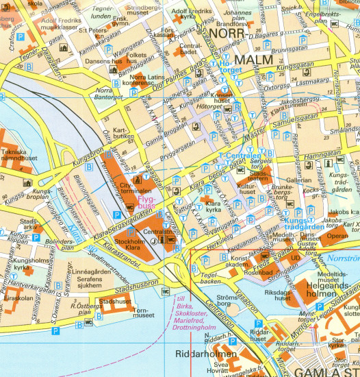 detail Stockholm plán města 1:13t mapa KARTFÖRLAGET