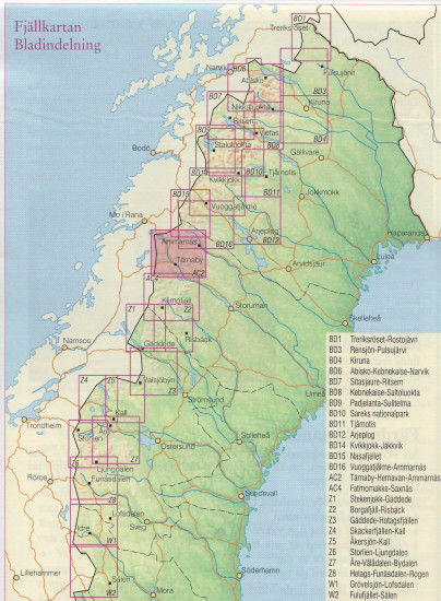 detail Tärnaby, Hemavan, Ammarnäs AC2 1:100t turistická mapa (Švédsko)