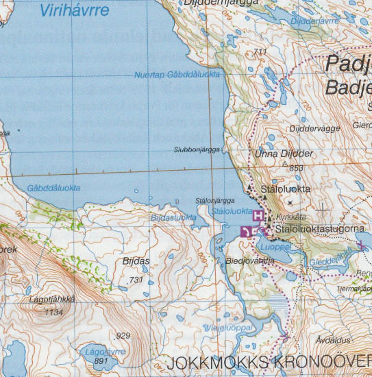 detail Sareks National Park BD10 1:100t turistická mapa (Švédsko)
