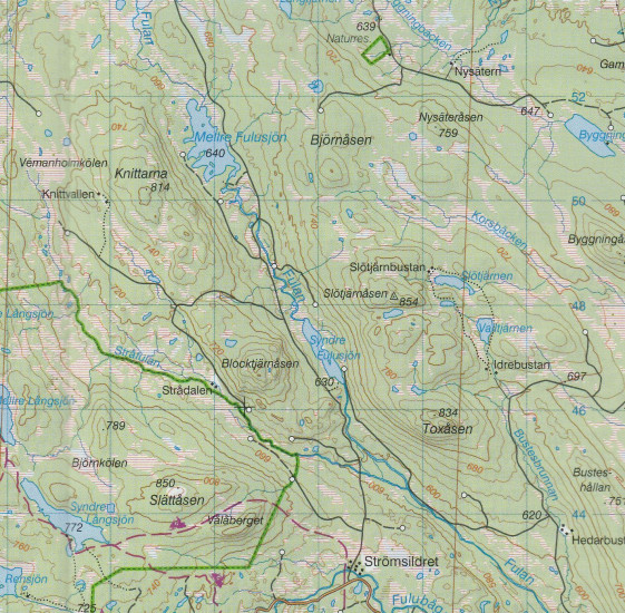 detail Grövelsjön, Lofsdalen W1 1:100t turistická mapa (Švédsko)