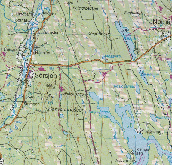 detail Fulufjället, Sälen W2 1:100t turistická mapa (Švédsko)