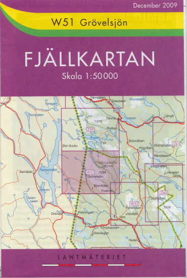 detail Grövelsjön W51 1:50t turistická mapa (Švédsko)