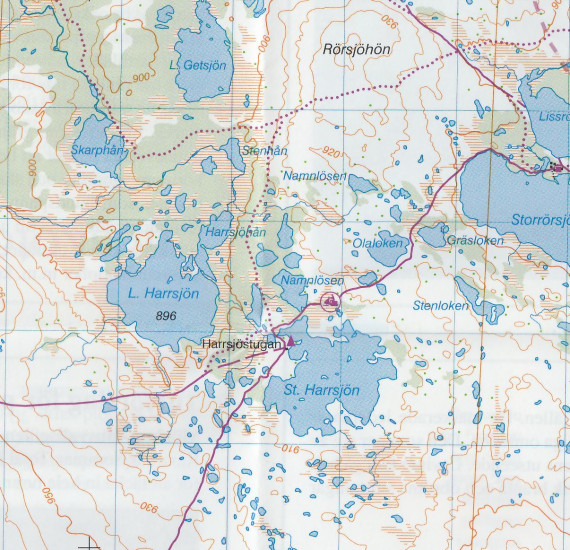 detail Fulufjället W53 1:50t turistická mapa (Švédsko)