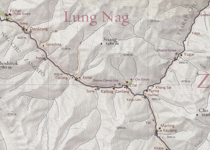 detail Ladakh & Zanskar South (Upper Zanskar, Rupshu) 1:150t mapa OLIZANE