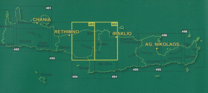 detail Psiloritis, Iraklio (Kréta) 1:50.000, turistická mapa ORAMA #403