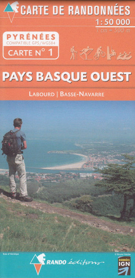 detail #1 Pays Basque Ouest 1:50t mapa RANDO