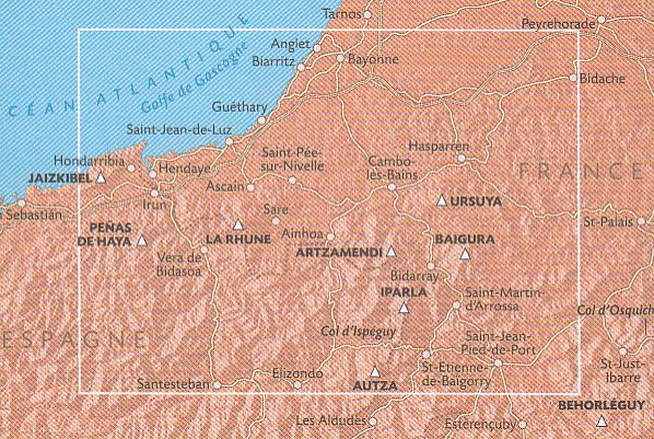 detail #1 Pays Basque Ouest 1:50t mapa RANDO