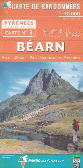detail #3 Béarn, Aspe, Ossau, Pyrenees NP 1:50t mapa RANDO