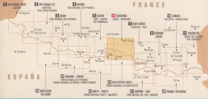 detail #6 Couserans, Valier, Maubermé 1:50t mapa RANDO
