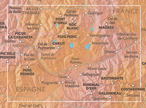 detail #8 Cerdagne, Capcir, Pyrennes Catalunya NRP 1:50t mapa RANDO