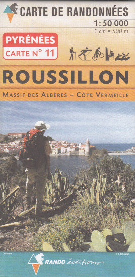 detail #11 Roussillon, Massif des Albéres, Cote Vermeille 1:50t mapa RANDO