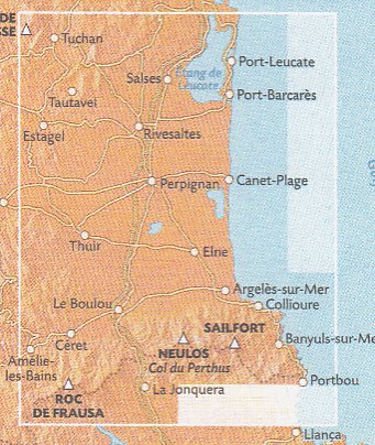 detail #11 Roussillon, Massif des Albéres, Cote Vermeille 1:50t mapa RANDO