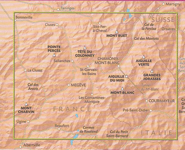 detail A1 Mont-Blanc 1:50t mapa RANDO