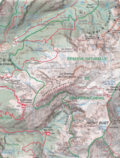 detail A1 Mont-Blanc 1:50t mapa RANDO