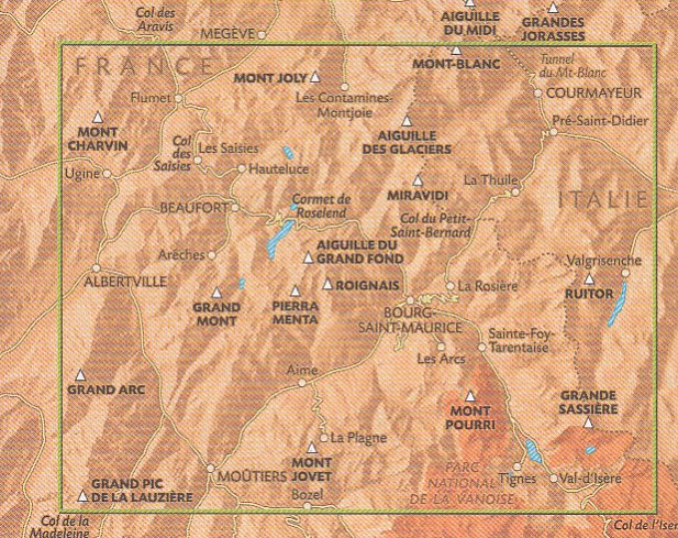detail A2 Beaufortain, Albertville 1:50t mapa RANDO