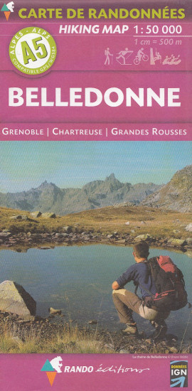 detail A5 Belledonne, Grenoble 1:50t mapa RANDO