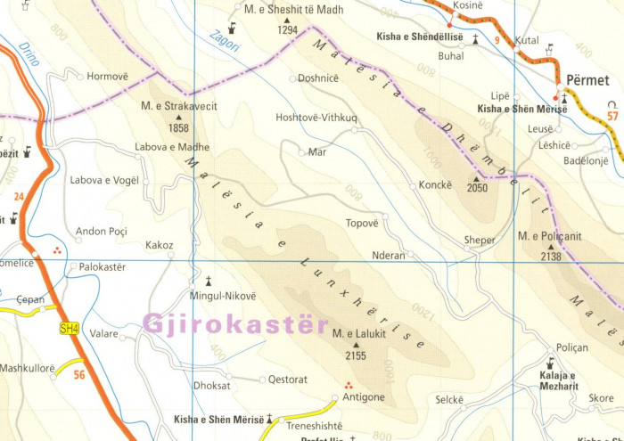detail Albánie 1:220.000 mapa RKH