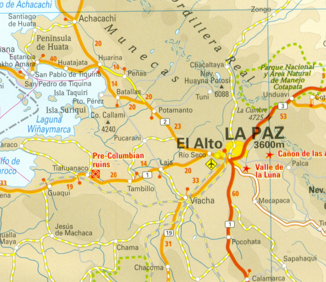 detail Bolívie 1:1,3m mapa RKH