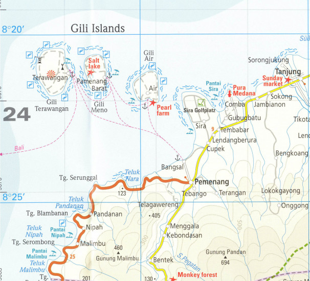 detail Bali & Lombok 1:150t mapa RKH