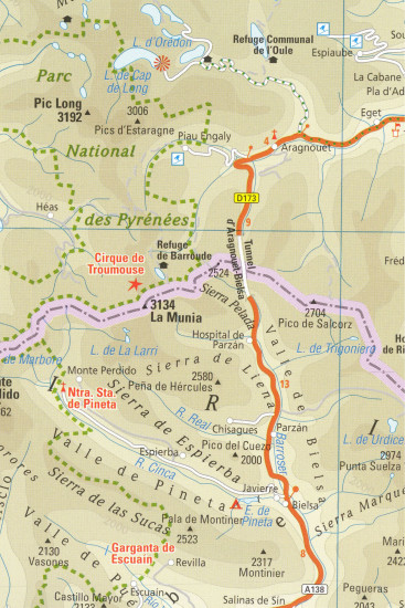 detail Pyreneje 1:250t mapa RKH
