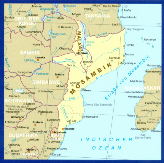 detail Mosambik (Mozambique) 1:1,2m mapa RKH