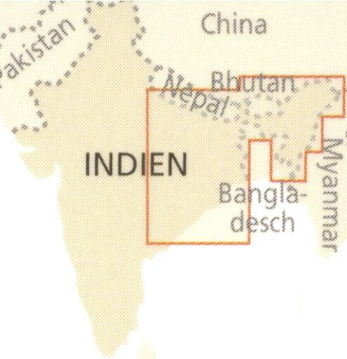 detail Indie Severovýchod (India North-East) 1:1,3m mapa RKH