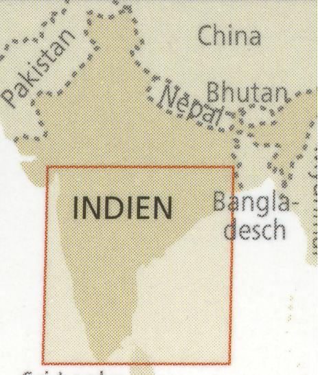 detail Indie Jih (India South) 1:1,2m mapa RKH
