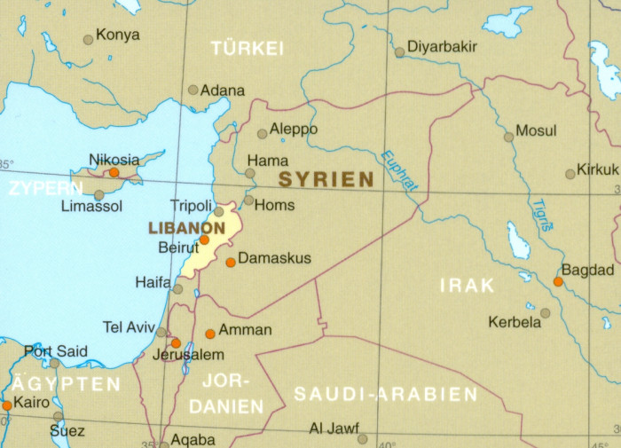 detail Libanon (Lebanon) 1:200t mapa RKH