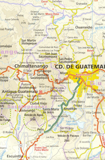 detail Guatemala, Belize 1:500t mapa RKH