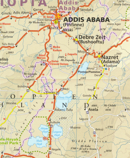 detail Ethiopia, Somalia, Eritrea, Djibouti 1:1,8m mapa RKH
