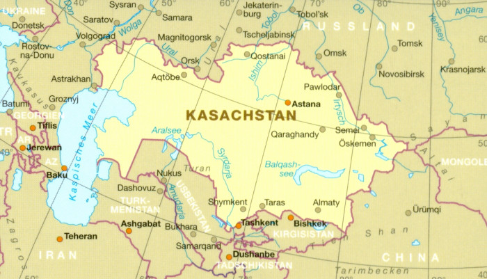 detail Kazachstán (Kazakhstan) 1:2m mapa RKH
