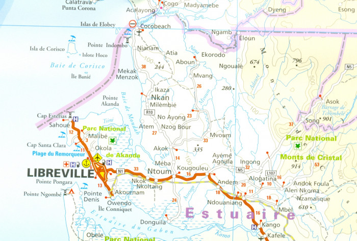 detail Kamerun (Cameroon) & Gabon 1:1,3m mapa RKH