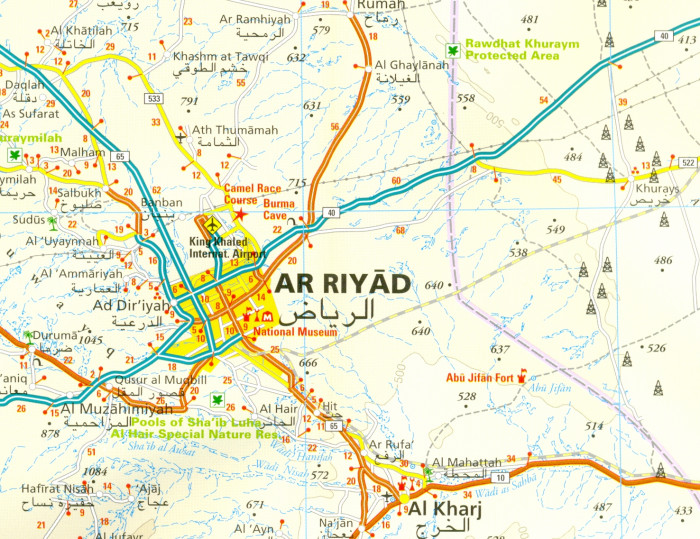 detail Saúdská Arábie (Saudi Arabia) 1:1,8m mapa RKH