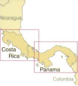 detail Kostarika (Costa Rica) & Panama 1:550t mapa RKH