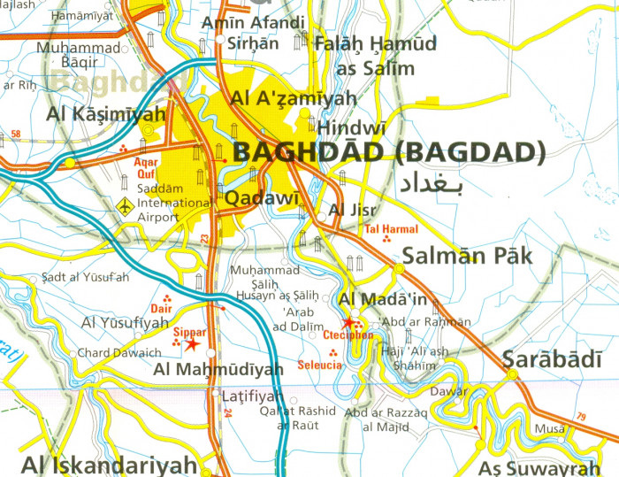 detail Irák, Kuvajt (Iraq, Kuwait) 1:850t mapa RKH