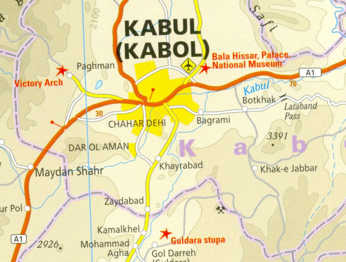 detail Afghanistan 1:1m mapa RKH