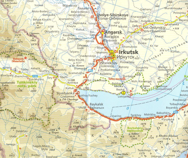 detail Rusko - Bajkal až Vladivostok 1:2m mapa RKH