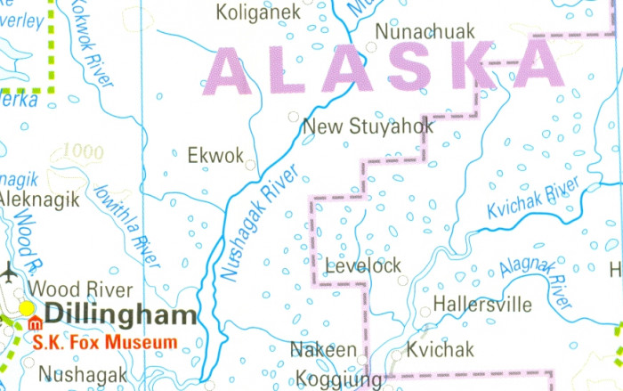detail Aljaška (Alaska) 1:2m mapa RKH