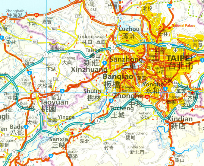 detail Taiwan 1:300t mapa RKH