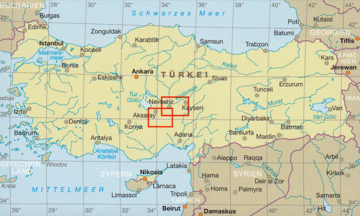 detail Kapadokie (Cappadocia) 1:120t mapa RKH