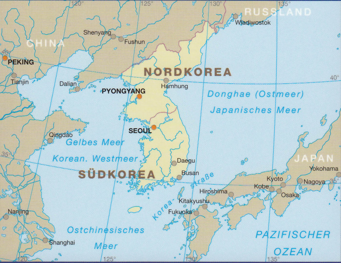 detail Korea Severní a Jižní 1:700t mapa RKH