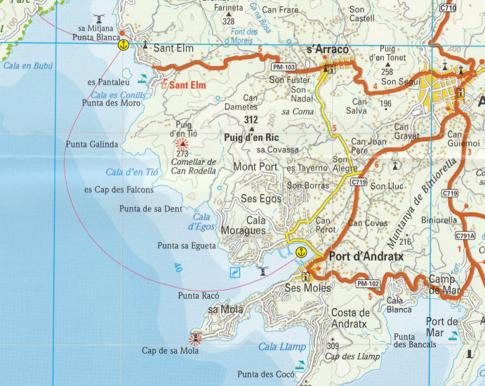 detail Malorka (Mallorca) 1:80t mapa RKH